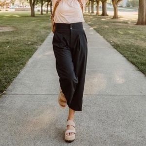 Albion High Rise Audrey Capri Wide Leg Crop